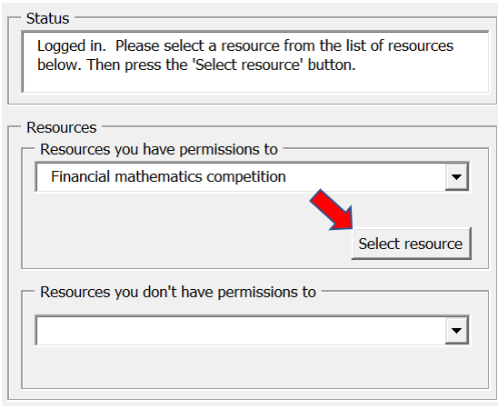 Online resources - Resources you have permissions to